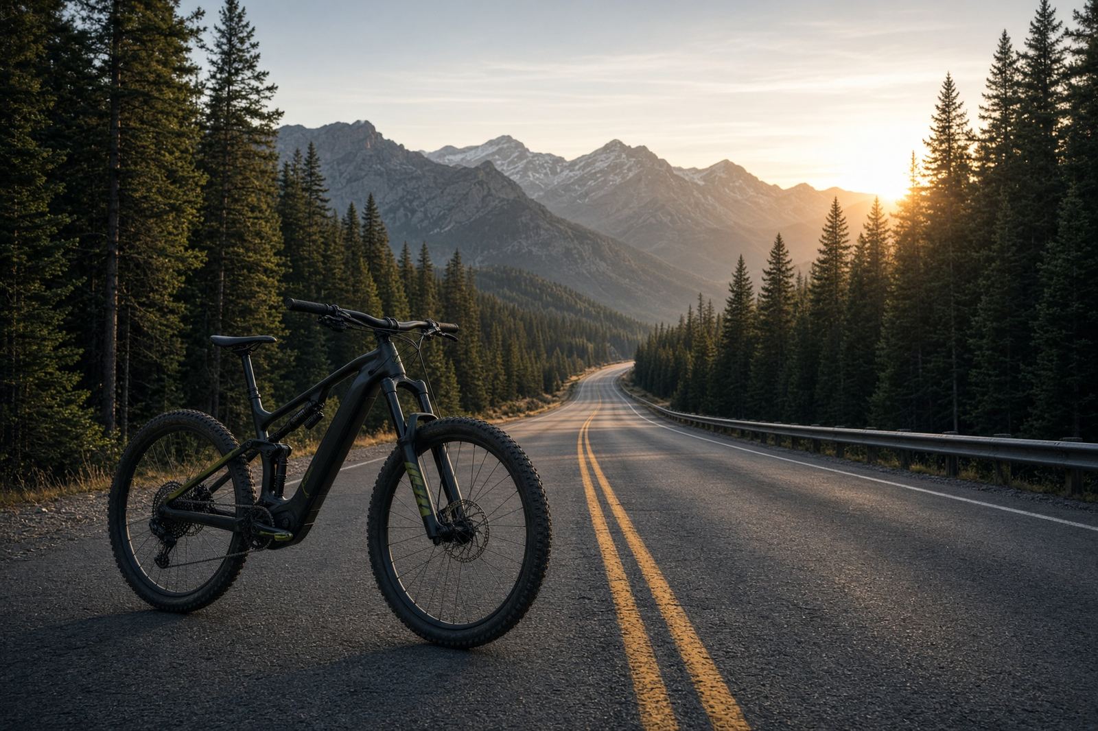 E-bike on an open road, where class speed not peak watts sets the pace