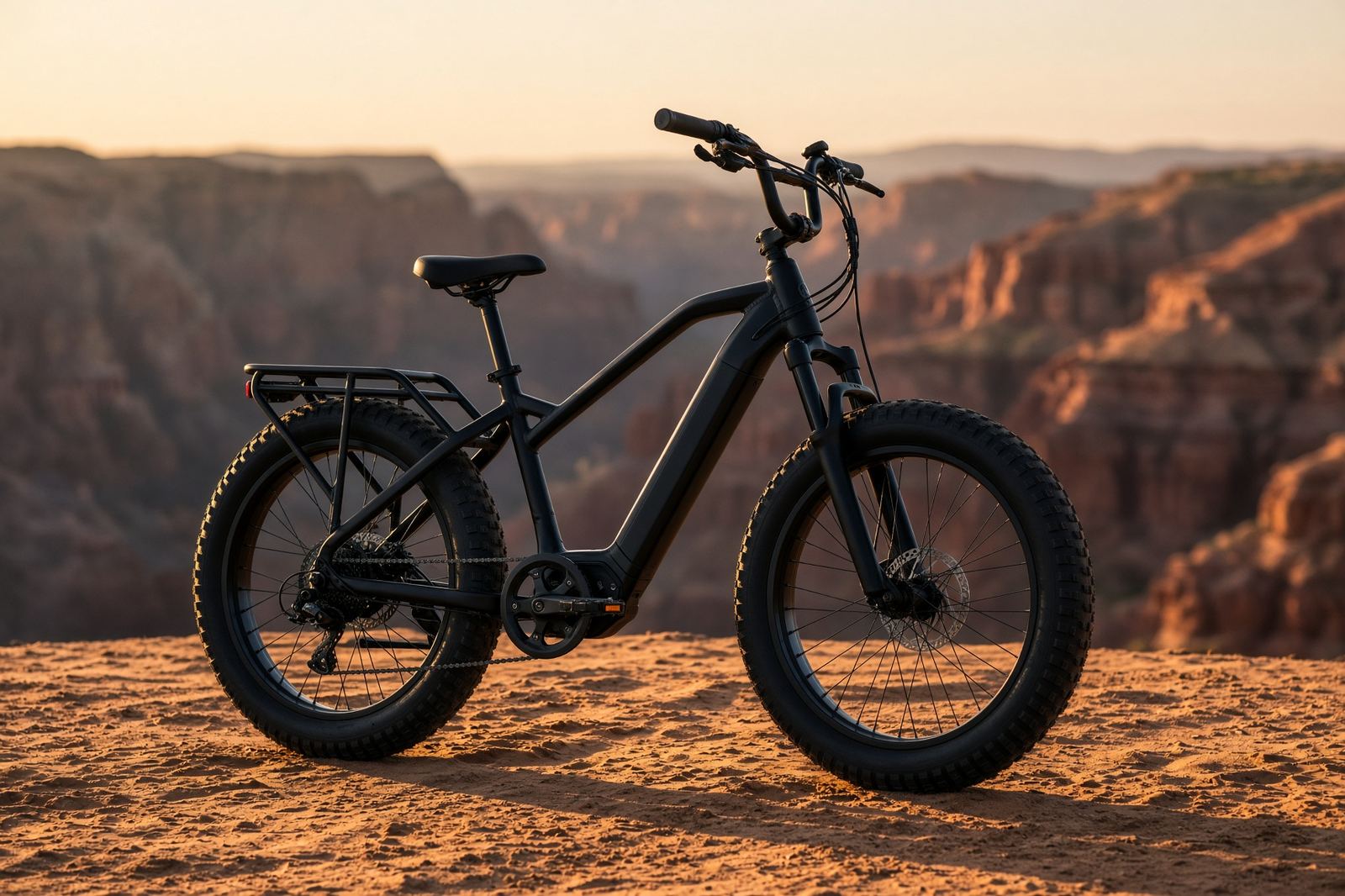 Fat-tire e-bike on open terrain